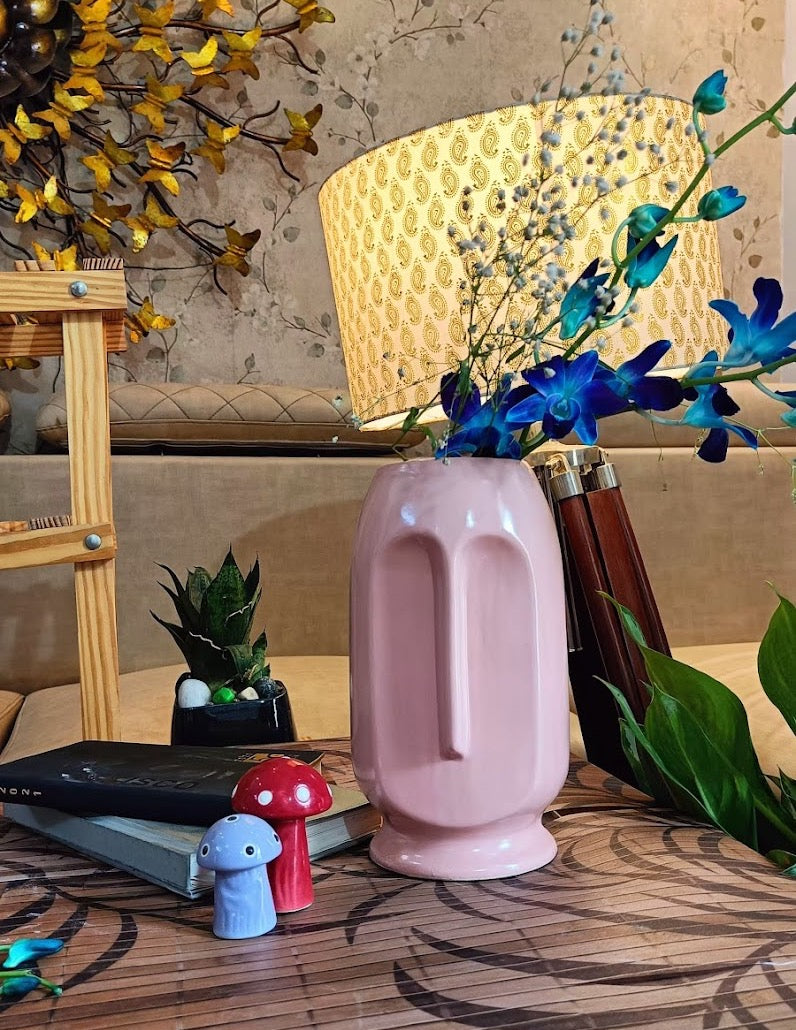 Face Shape Flower Vase Color Pink