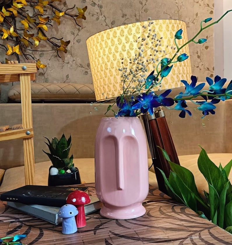 Face Shape Flower Vase Color Pink