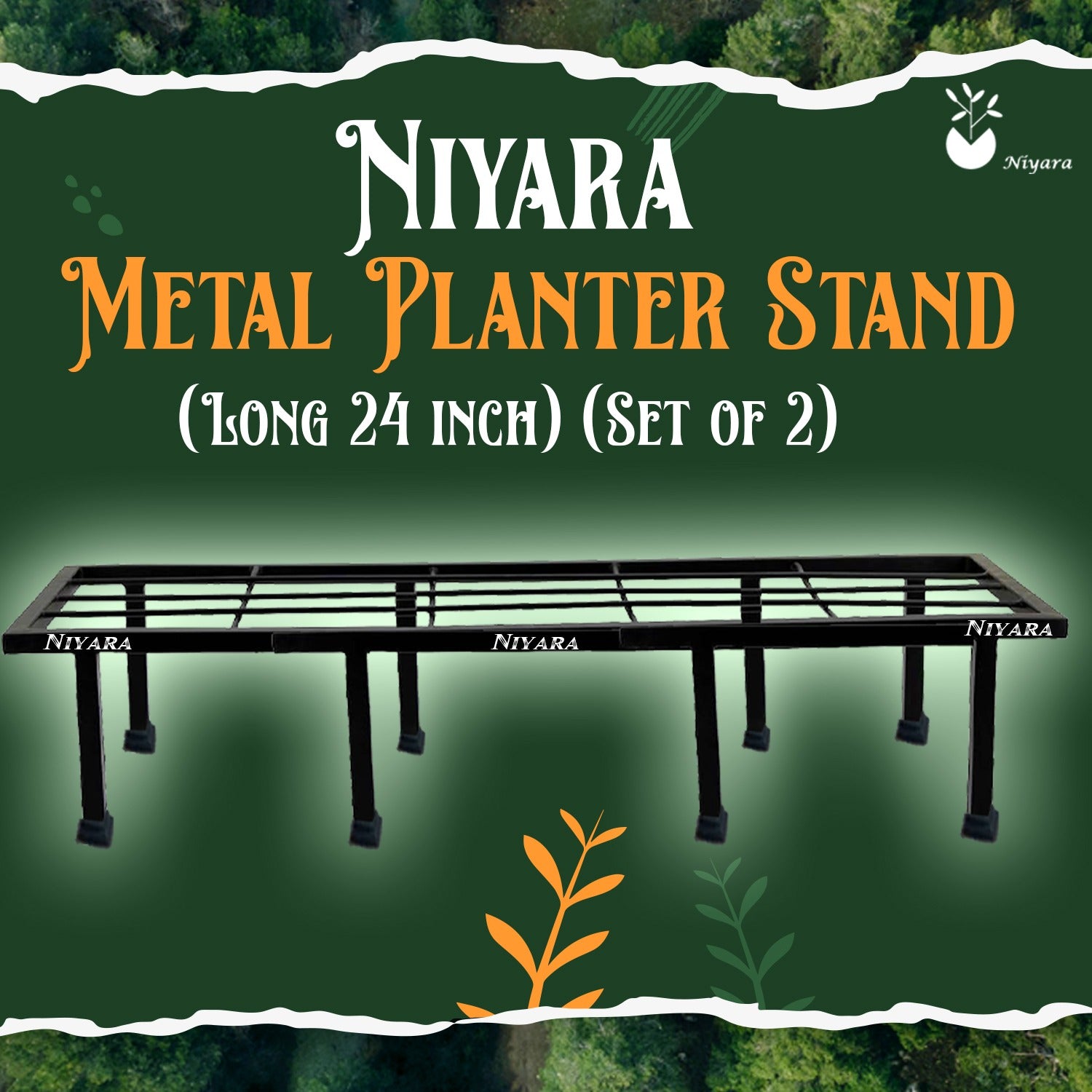 Metal Stand Rectangle Shape Set of 2 Size - Large (24 inch)