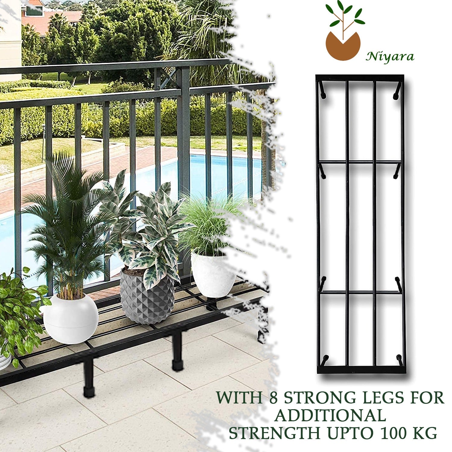 Metal Stand Rectangle Shape Set of 2 Size - Large (24 inch)