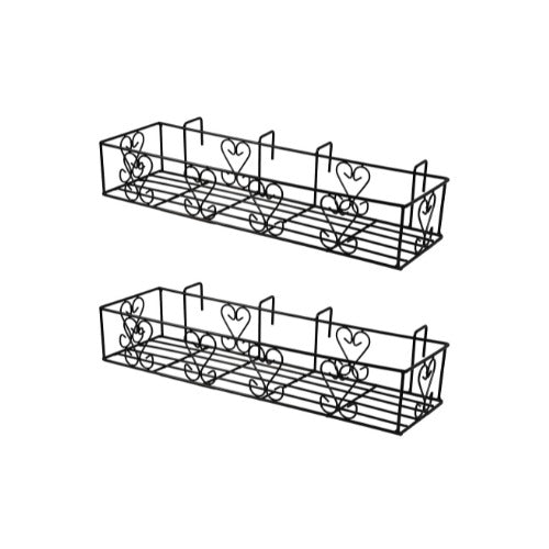 Flower Pot Stand for Railing Planters( Rectangle Shape Set of 2)