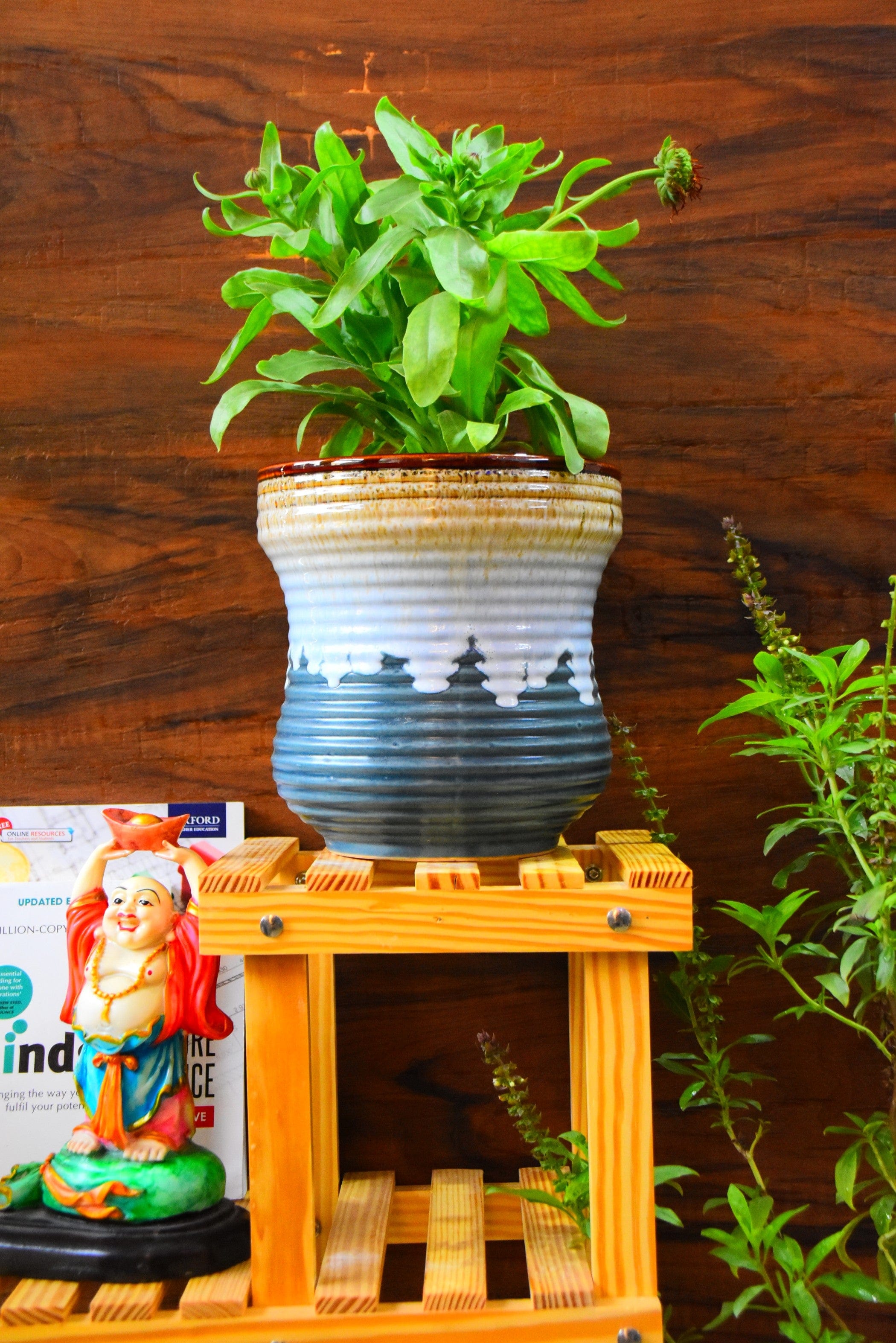 Horcrux Flow Design Planters Pot Color- Blue