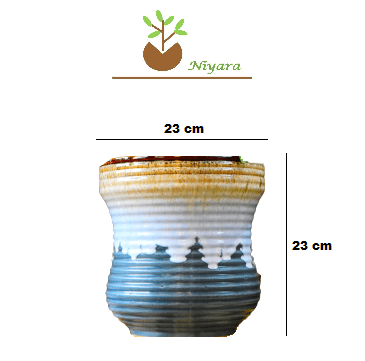 Horcrux Flow Design Planters Pot Color- Blue