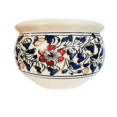 Mughal Art Planters Pot Color-White & blue