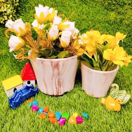 Multicolor Bucket Stylish Planters Pot Set of 2