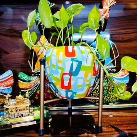 Stylish Rectangle Style Tabletop Planters Pot with Stand Plant