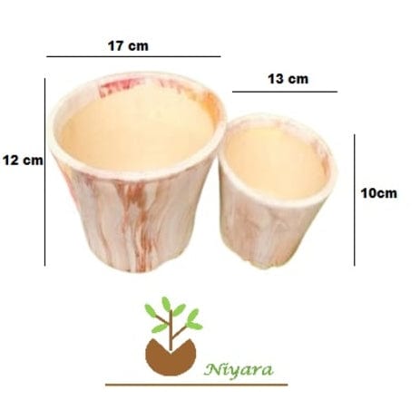 Multicolor Bucket Stylish Planters Pot Set of 2