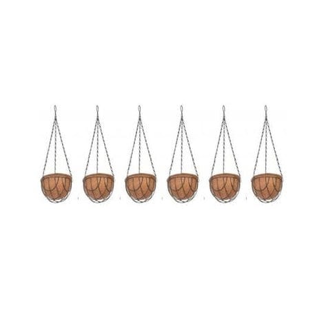 Hanging Planter Basket with Coco Coir Set of 6 (11 inch)