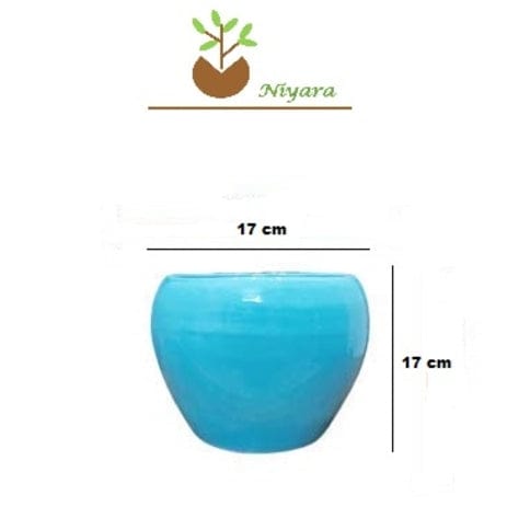 Shiny Skyblue Planters pot Size- 7 inches