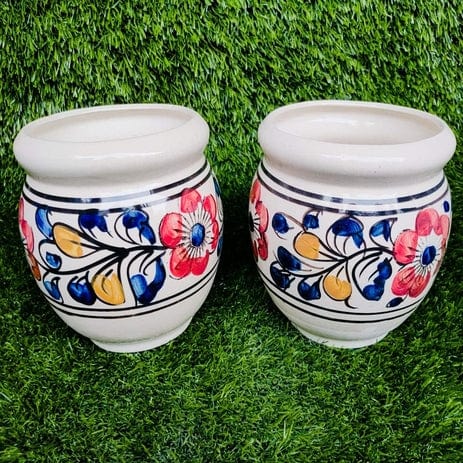 Mughal Art Style Planters Pot combo set of 2