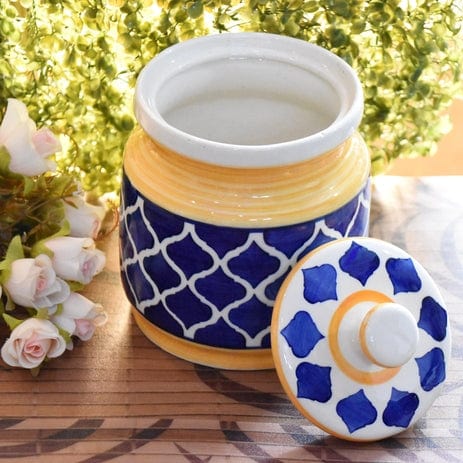 Shibori Pickle Jar Color Yellow and Blue