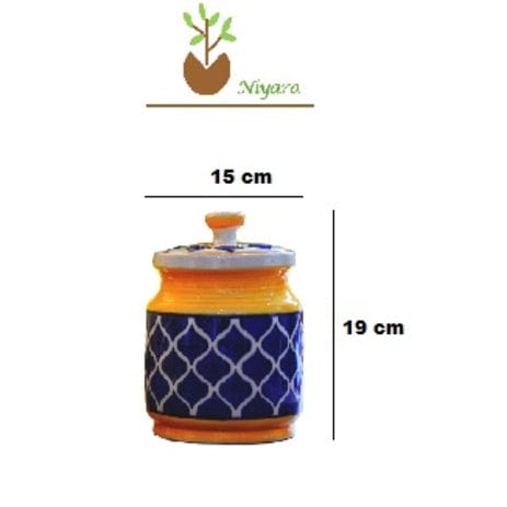 Shibori Pickle Jar Color Yellow and Blue
