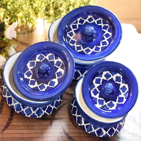 Exclusive Hand-painted & Containers with Lid Set of 3