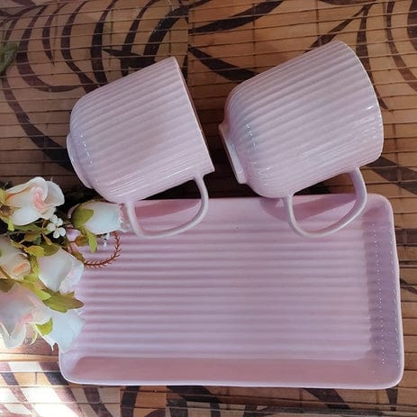 Blush Me Mug Set of 3 ( 2 Cups and 1 Tray)