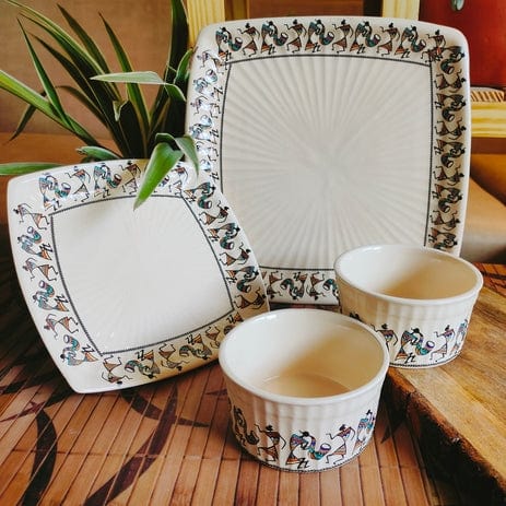 Antique Egyptian Plate with Bowl Set of 4