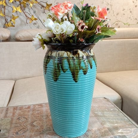 Blue Glacier Flow Cylinderical Pot