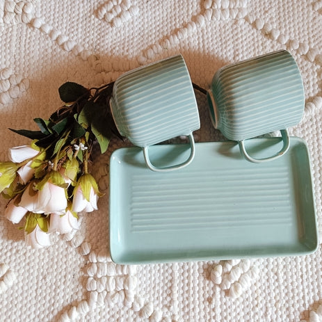 Fresh And Wild Mug Set of 3 ( 2 Cups and 1 Tray)