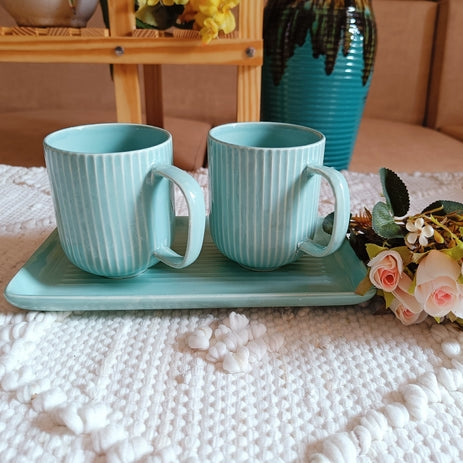 Fresh And Wild Mug Set of 3 ( 2 Cups and 1 Tray)