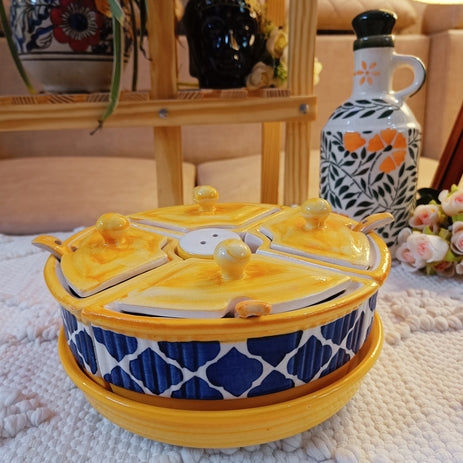 Shibori Printed Pickle jar set of 5
