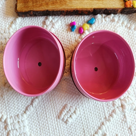 NIYARA Pink Color 2 pcs Combo Metal Tabletop Planters Pot for Indoor Plants with Tray Plant Containers Balcony Decoration Size :Medium (8cmX15 cm, Rectangle)