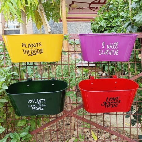 Hanging Planters Set of 4 Color: Multicolor