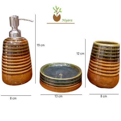 Cinnamon Colour Bathroom Accessories set of 3