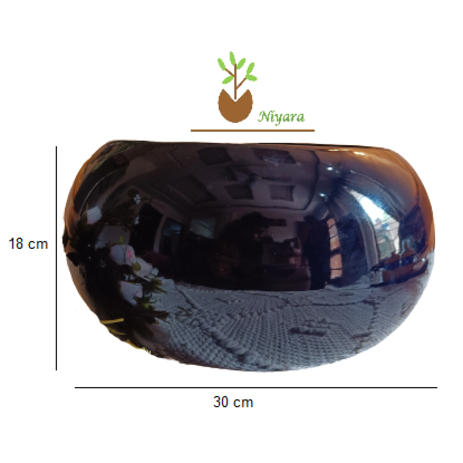 Donut Shape Planter Pot Color- Black