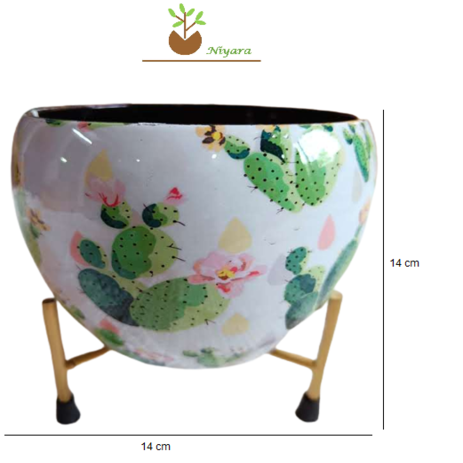 Cactus Print Tabletop Planter Pot (Rectangle)