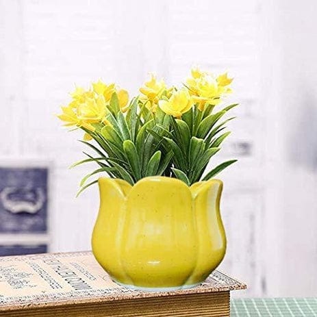 Lotus Style Planters Pot Color- Yellow