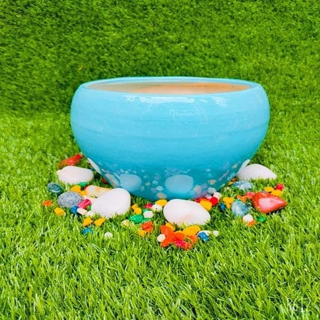 Shiny Skyblue Planters pot Size- 7 inches