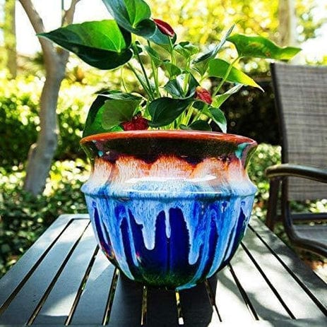 Glacier Look Flow style Planters Pot Color - Cobalt Blue