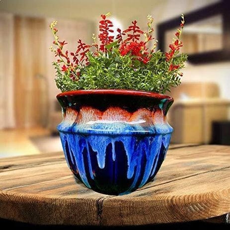 Glacier Look Flow style Planters Pot Color - Cobalt Blue