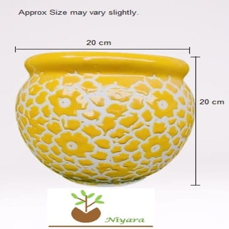 Drop Texture stylish Planters Pot Color-Yellow