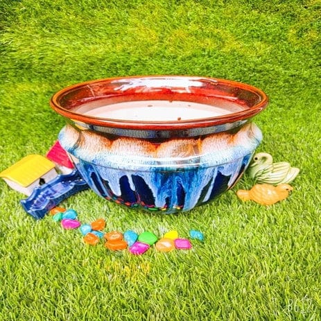 Glacier Look Flow style Planters Pot Color - Cobalt Blue