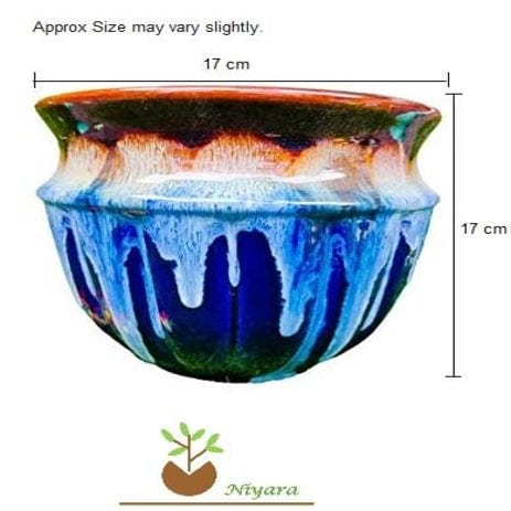 Glacier Look Flow style Planters Pot Color - Cobalt Blue