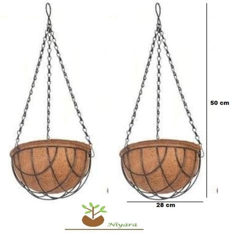 Hanging coco coir Planter Basket, Set of 2