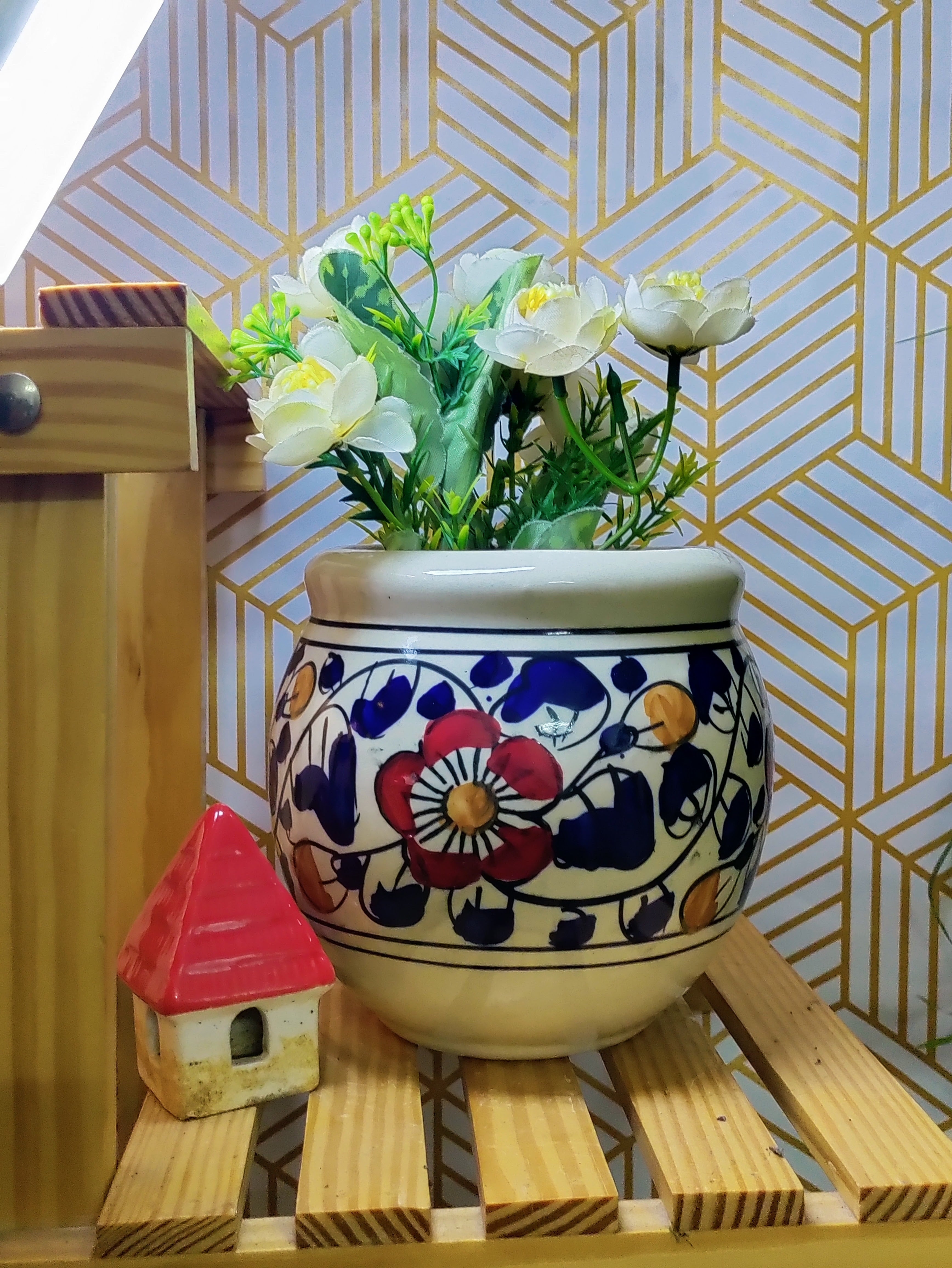 blue 6 inch pot