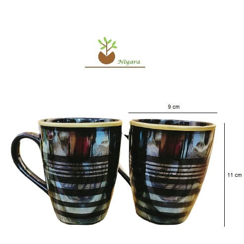 Black Shine Mugs Set of 2
