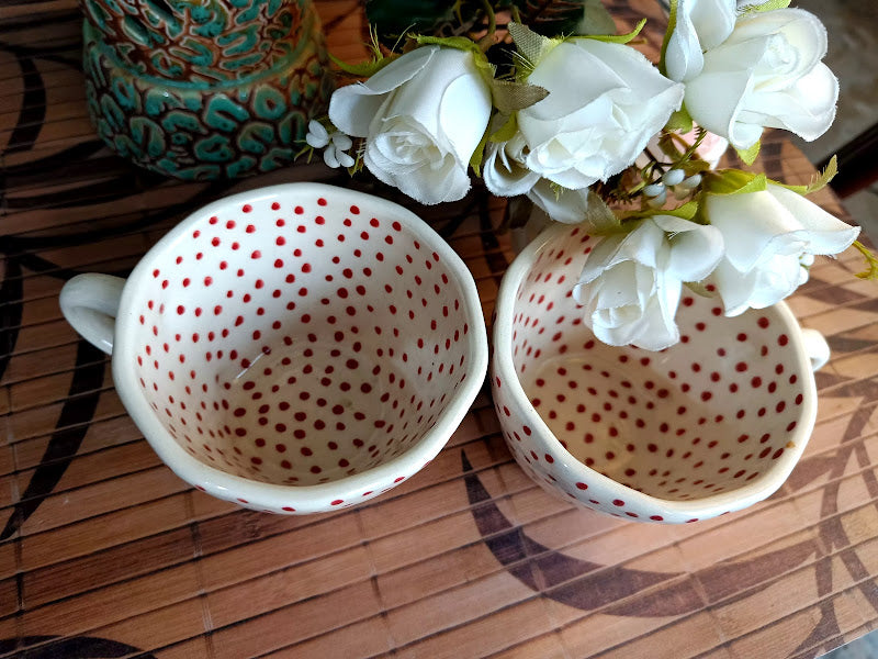 Polka Dot Coffee Mug Set of 2