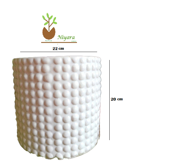 White Doted Style Planter Pots Size -10 inch