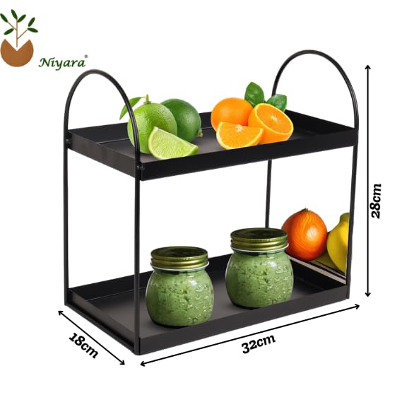 2-Tier Round Black Spice Rack