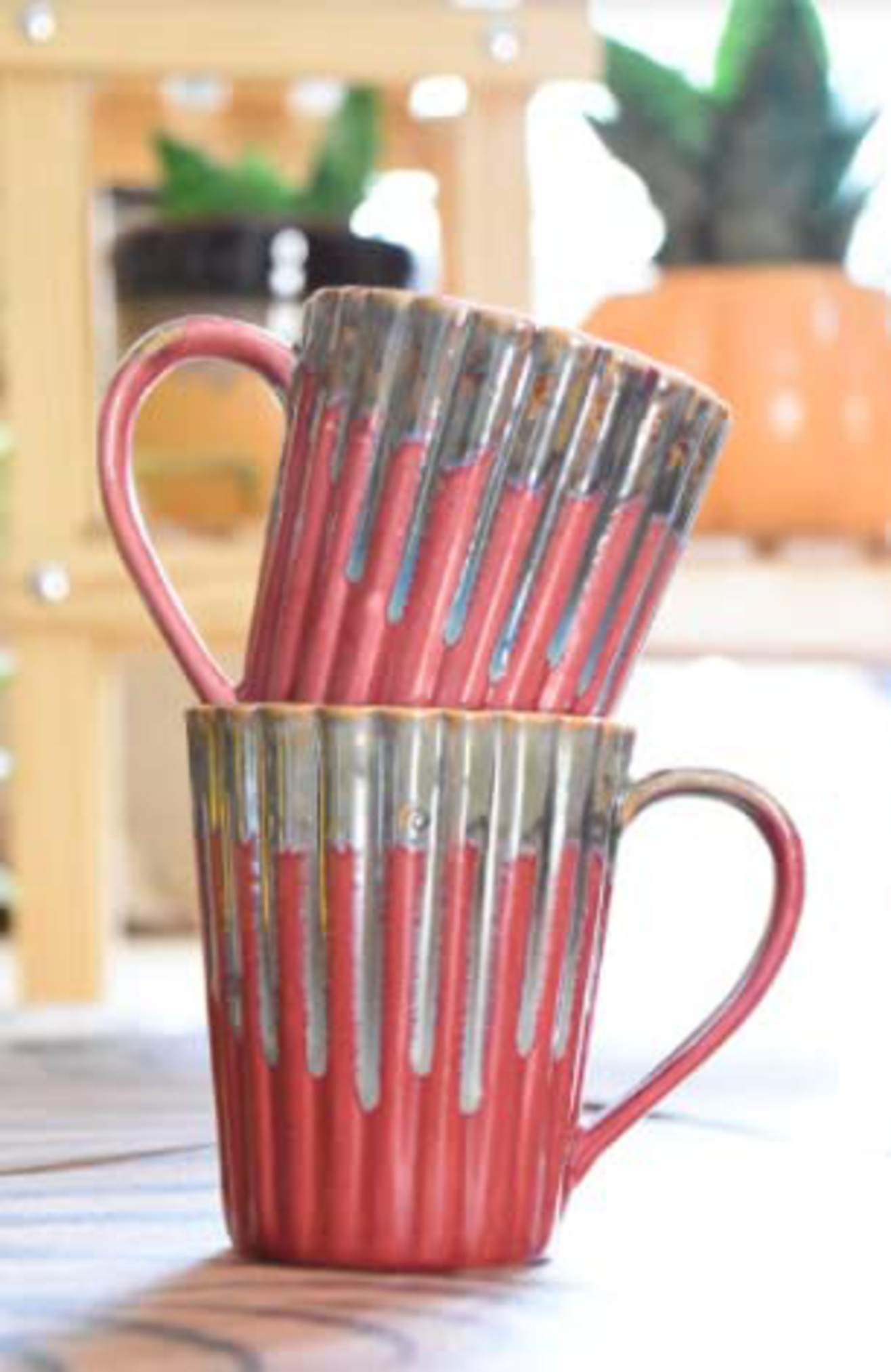 Red Swag Mug Set of 2