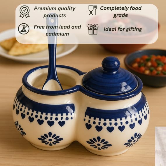 Niyara blue jhalar lota design pickle set of 2