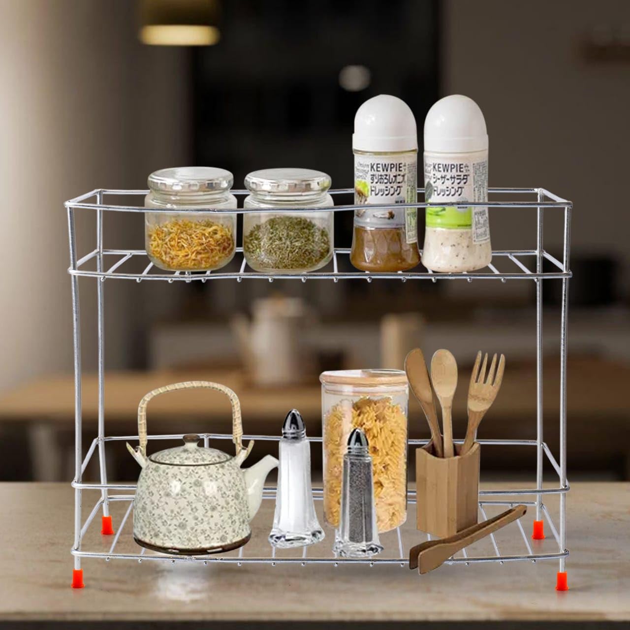 2-Tier Stainless Steel Kitchen Rack Stand