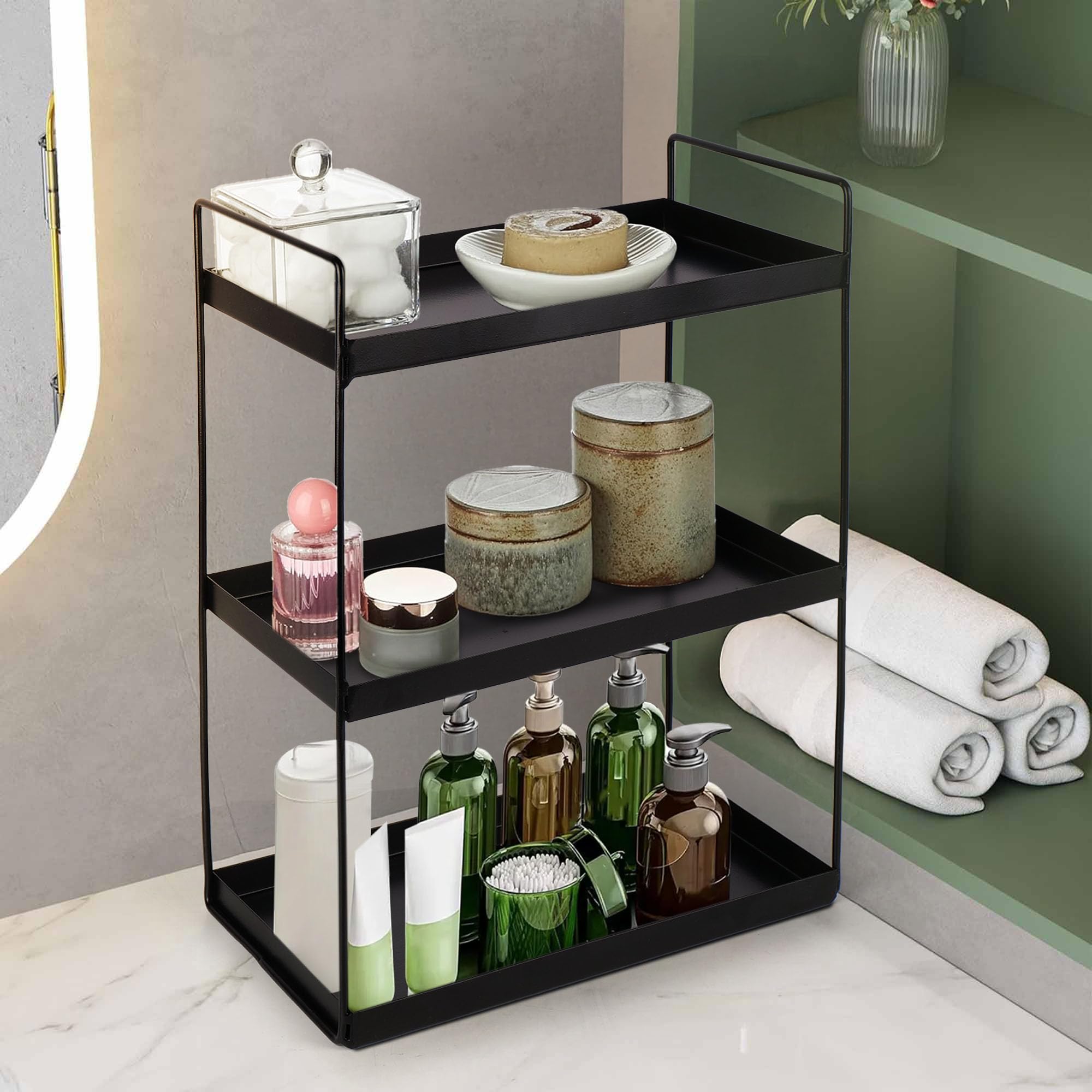 3-Tier Kitchen Spice Rack (Square black rack)