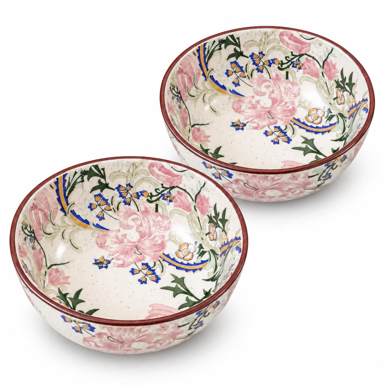 Niyara New Pink floral salad bowls set of 2