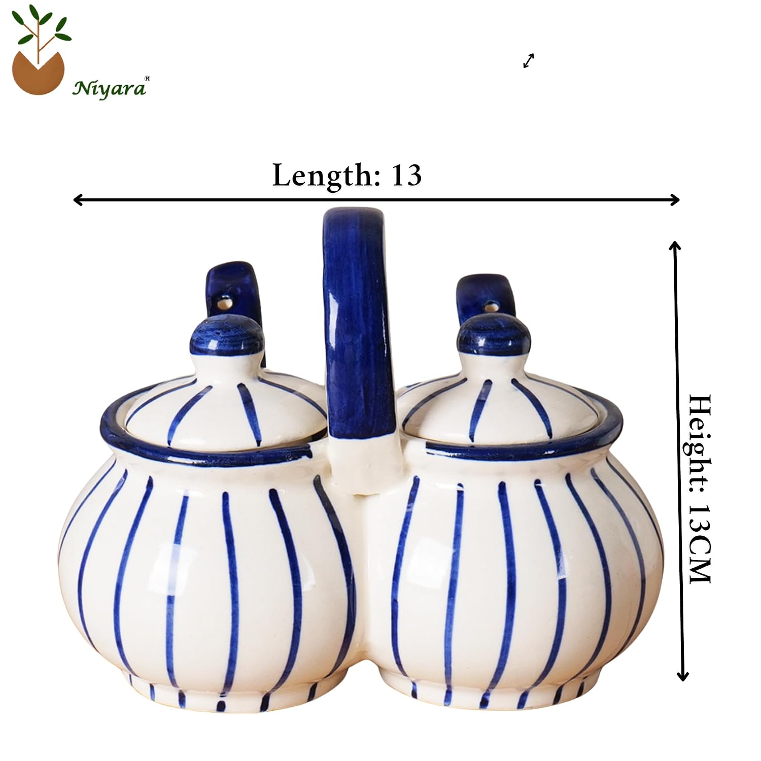Niyara Blue line lota pickle design set of 2