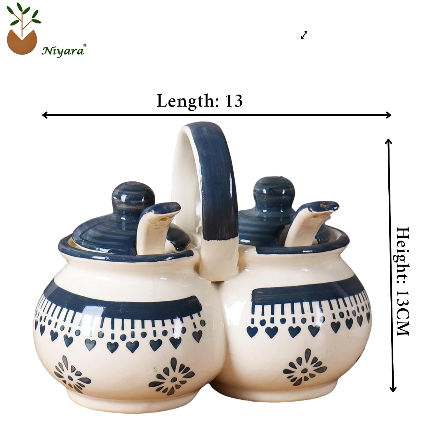 Niyara Grey jhalar lota design pickle set of 2