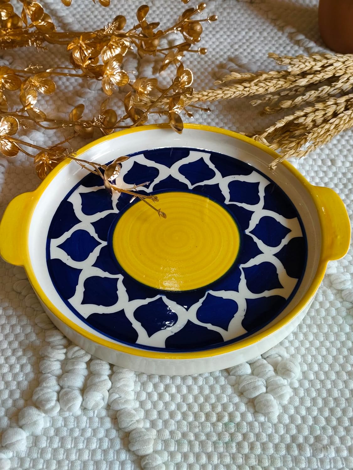 Shibbori yellow plate