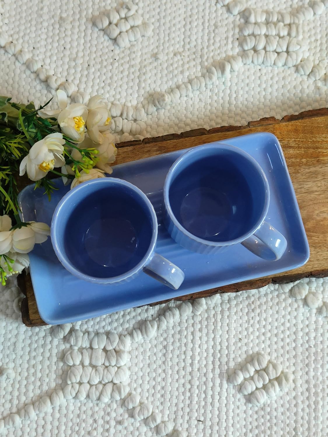 (Lavender) mugs with tray set 3